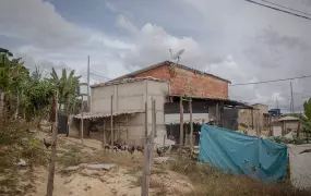 Houses at Ocupação Vitória, in Diamantina, Brazil, a spontaneous settlement part of the Homeless Workers Movement, which fights the housing deficit in the country by settling in unoccupied plots.